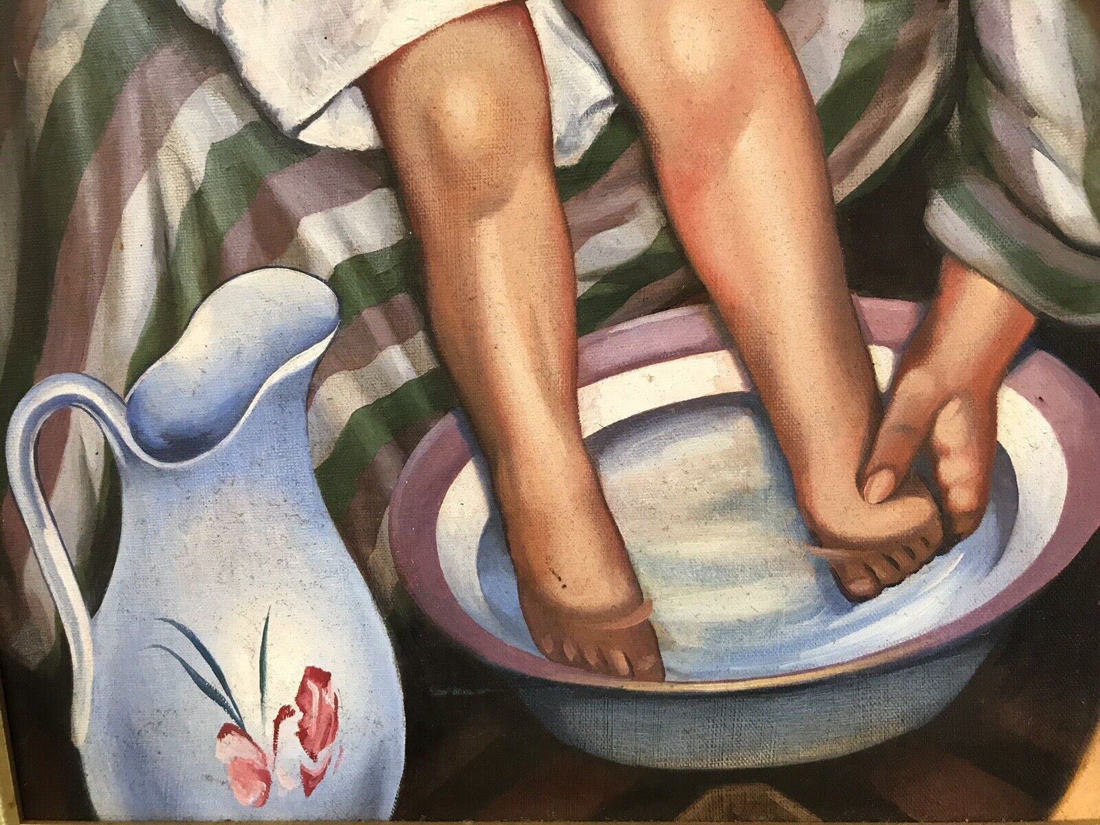 Art Oil On Canvas Painting Bath Time By Artist Malcom Morris photo