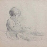 'Portrait Of A Young Girl Writing' By Guillaume Dulac (Circa 1920s) photo furniture