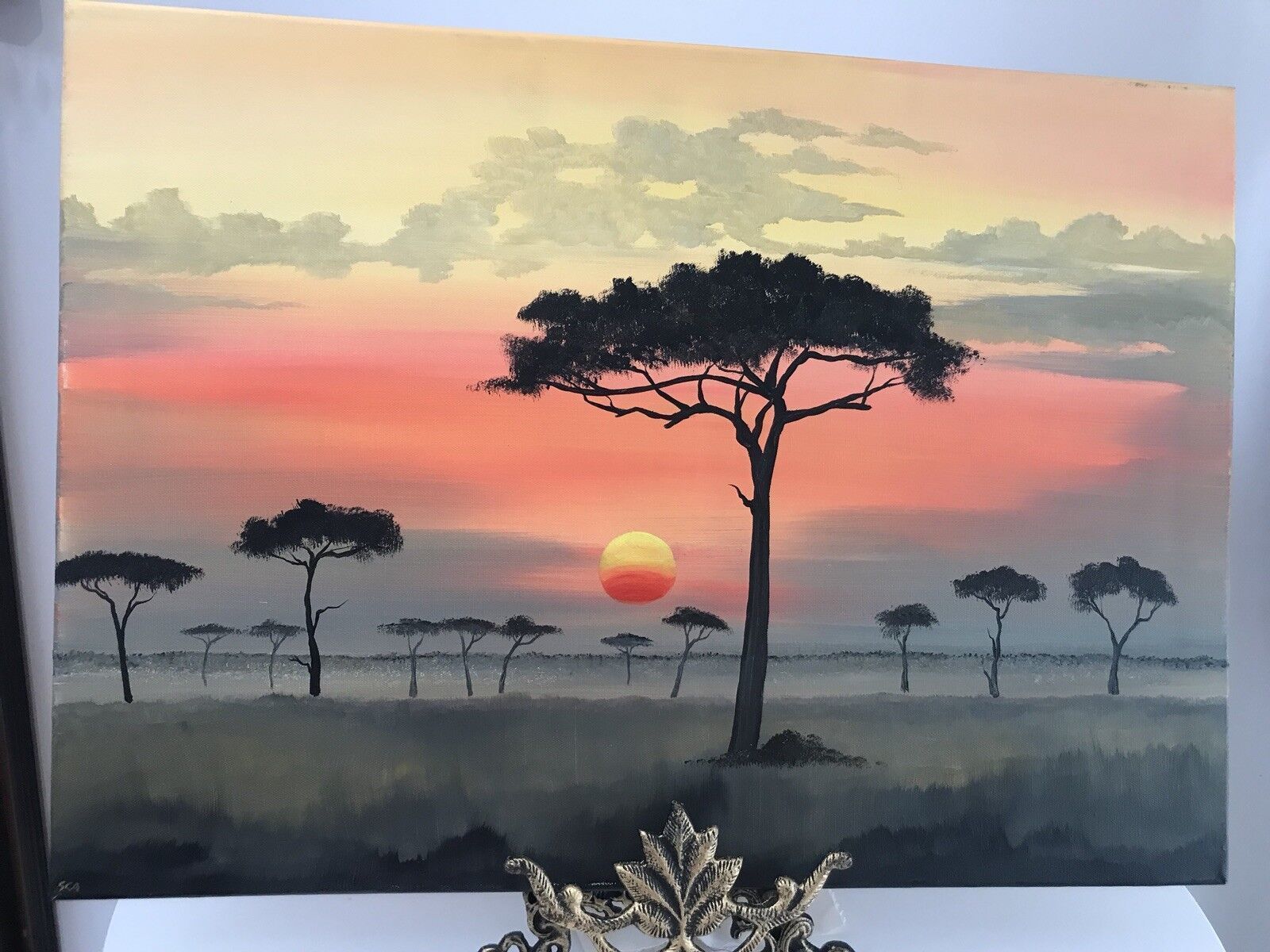 Original Oil Painting On Canvas Rare Aboriginal Australia photo 220.0