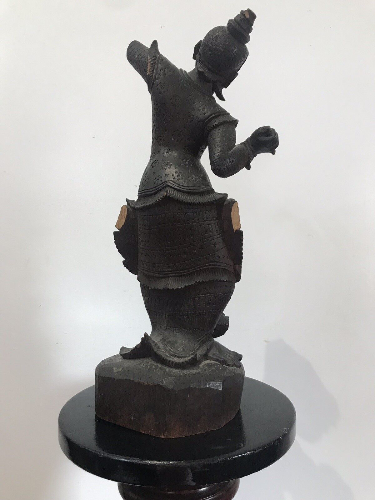 Home Decor Antique Wood Carving Thai Figural Female Statue photo