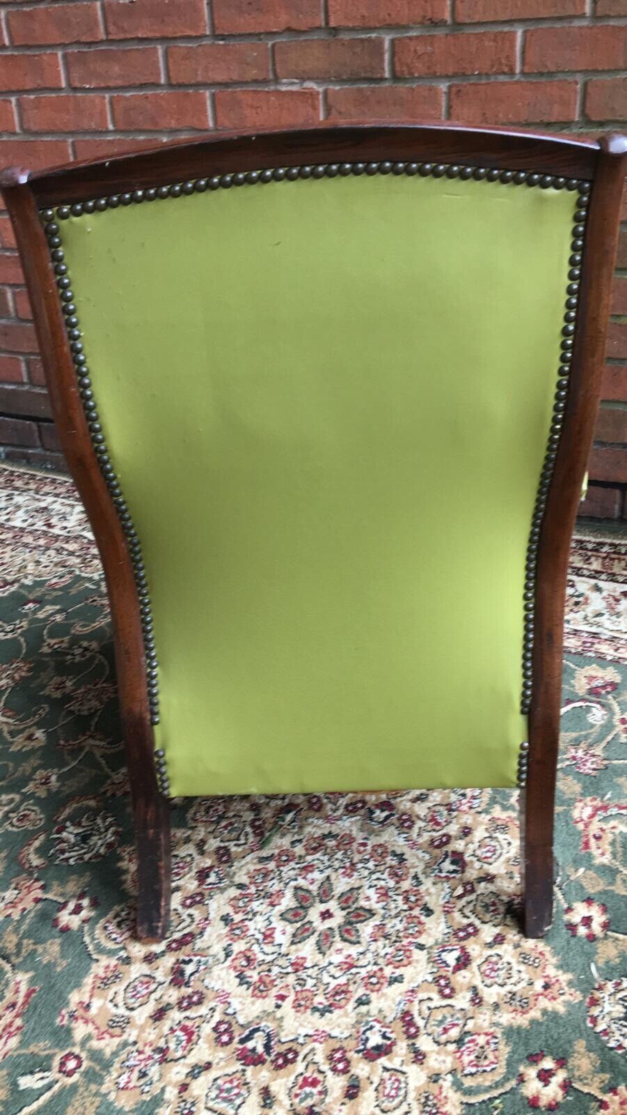 William Iiii Period Rosewood & Olive Green Leather Library Chair photo for sale