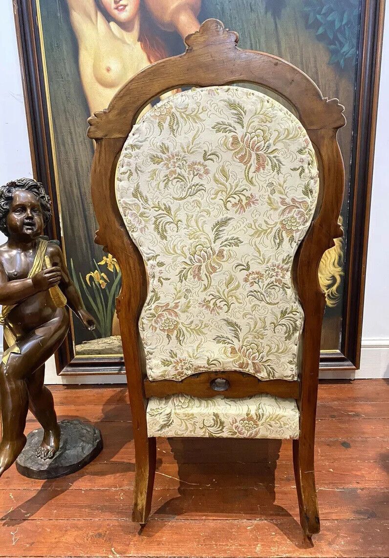 photo for sale Queen Victoria Walnut Palace/ Boudoir Chair Adorned With Acanthus Leaves Motifs