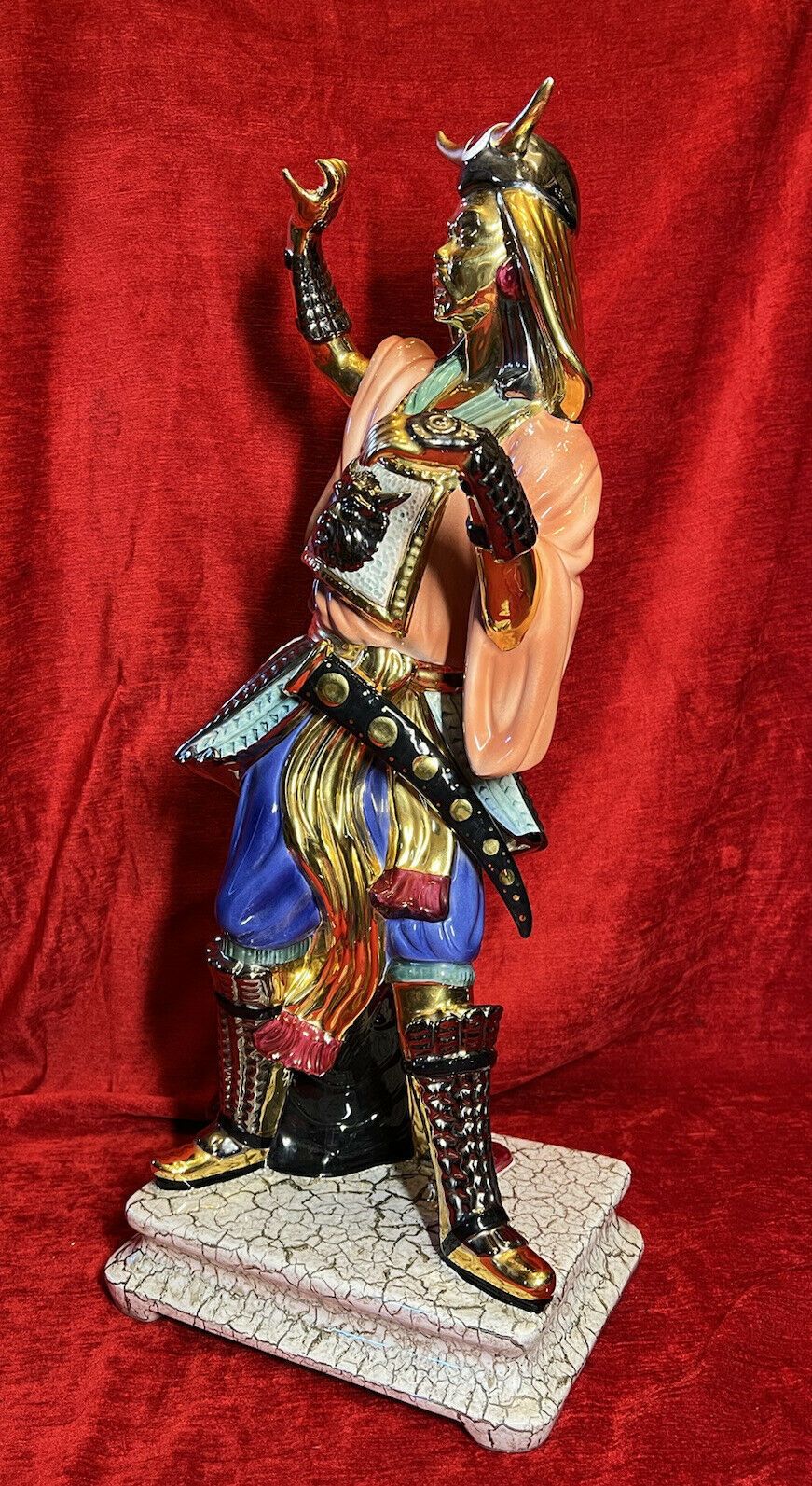 Large Italian Vanician Bassano Japanese Samurai Warrior Gilt Enamel Showpiece photo 365.0