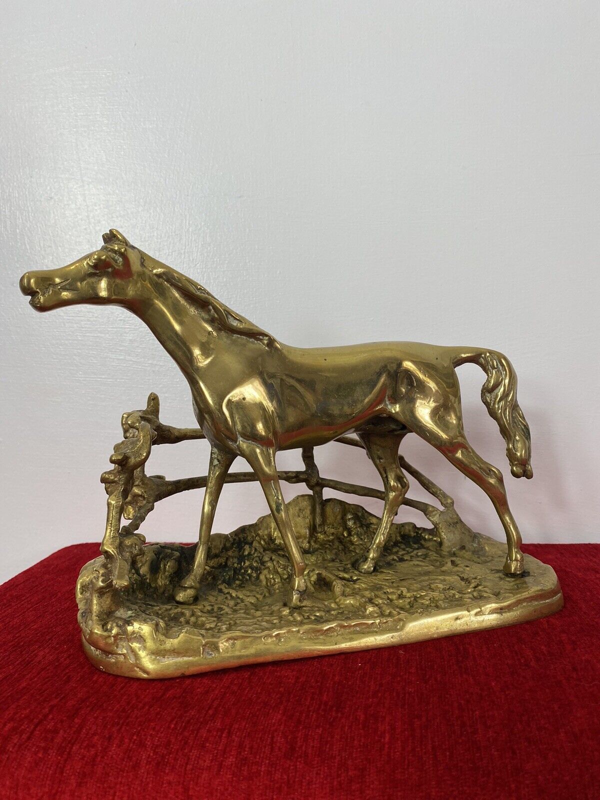 Brass Stallion Sculpture After P J Mene Titled Djinn Etalon Barbe photo vinterior