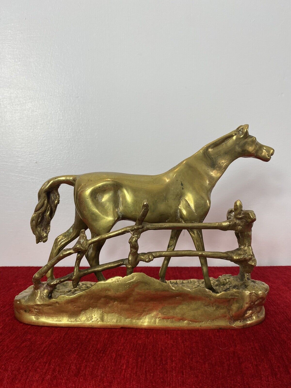 Brass Stallion Sculpture After P J Mene Titled Djinn Etalon Barbe photo vintage