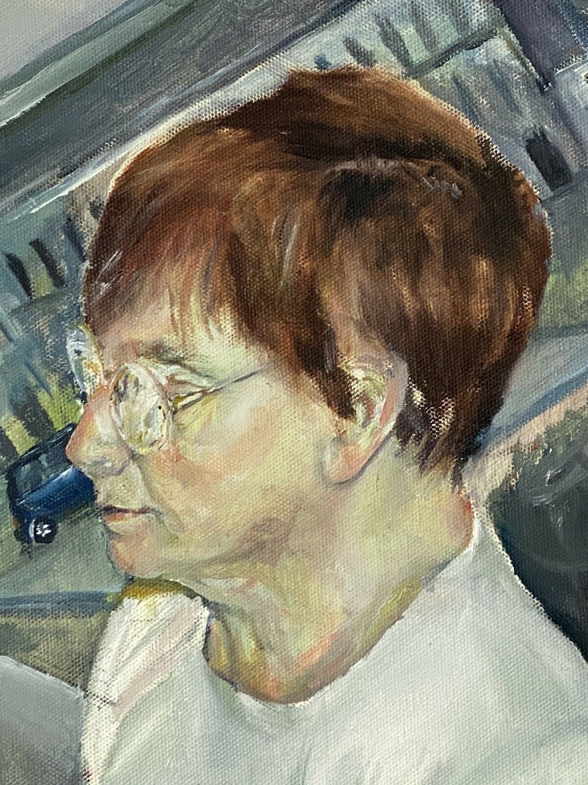 Pair Of 20th Century Contemporary Expressionist Oil Paintings After Lucian Freud photo vintage