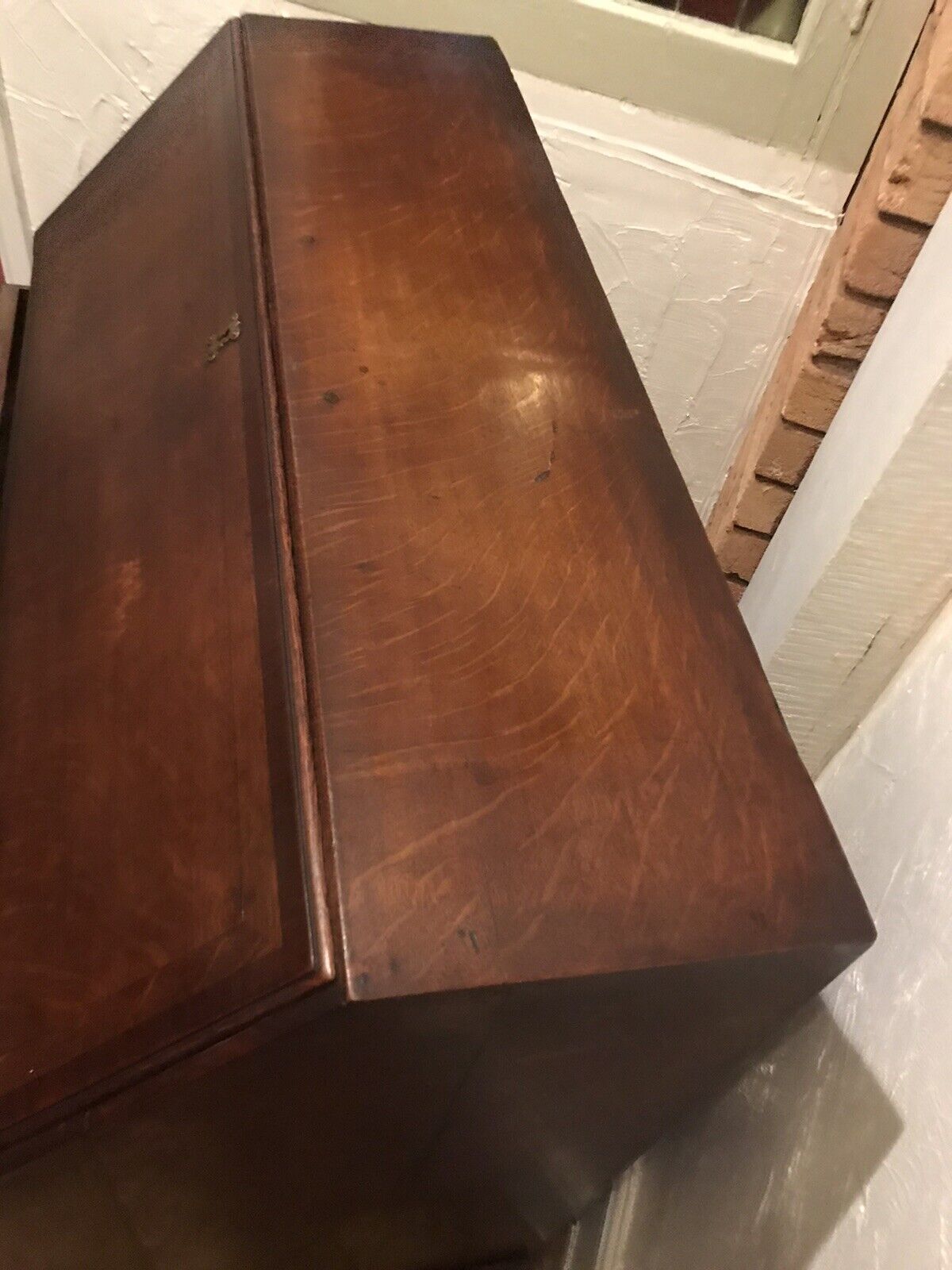 photo furniture Period Antique 18th Century Solid Oak & Mahogany Cross Banded Writing Bureaux
