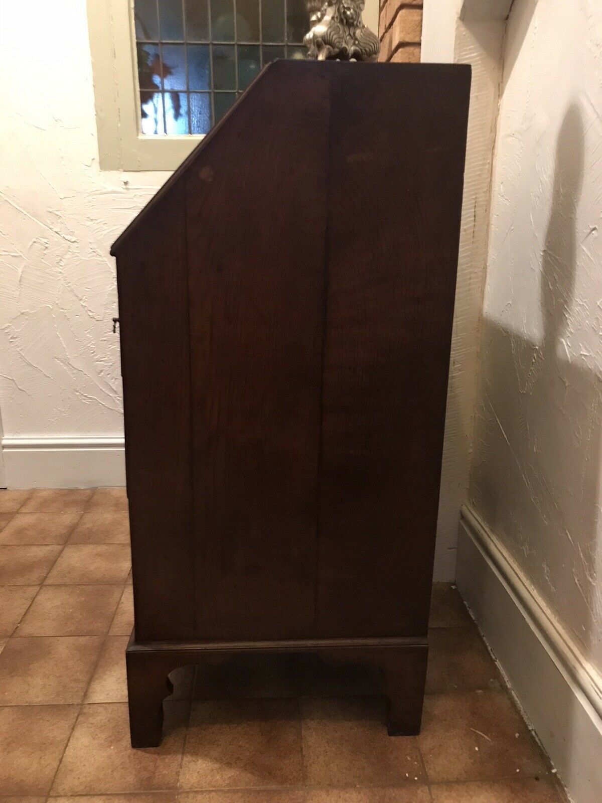 Furniture Period Antique 18th Century Solid Oak & Mahogany Cross Banded Writing Bureaux photo