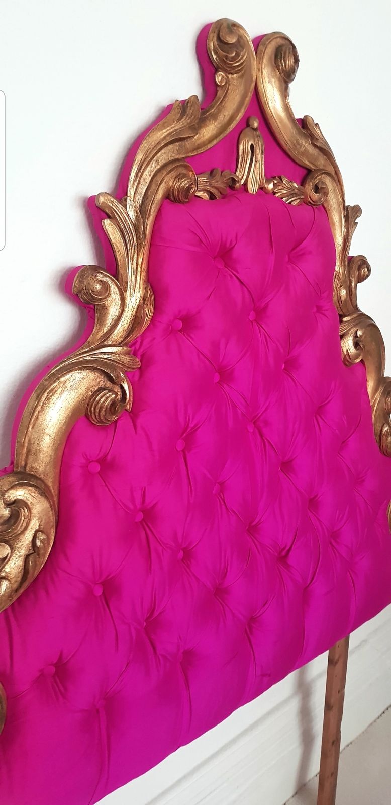 A Pair Of Antique French Giltwood Padded Headboards, Louis XV, Baroque Headboard. photo 550.0