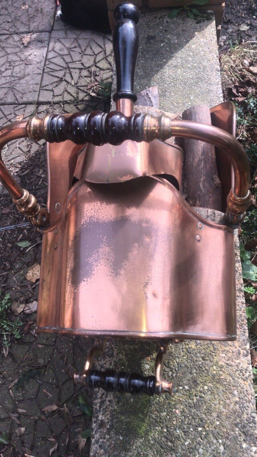 Home Fixtures Fine Period 1820 Georgian Helmet Coal Scuttle With Original Coat Shovel photo