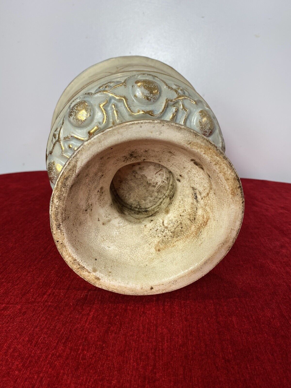French Antique Classical Wine Ewer Decorated With Gilt Mural Of Herons photo buy