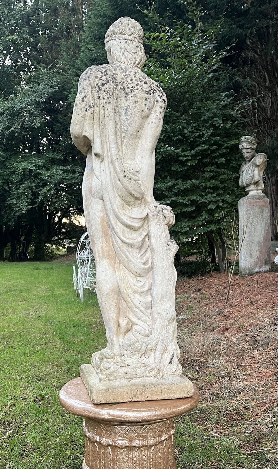 photo furniture Roman Male Senator Augustas Holding Scripture Set Upon Plinth Garden Showpiece