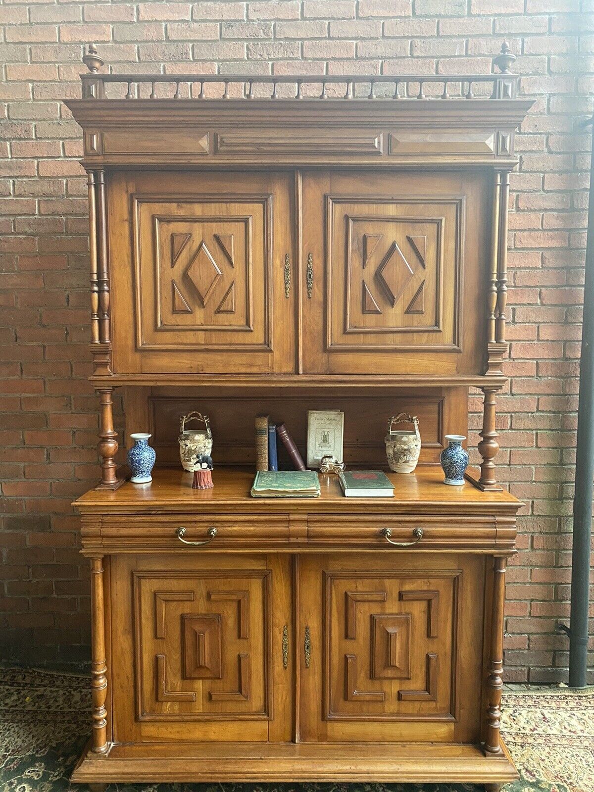 Antique German Bieder Meyer Style Monumental Satinwood Carved Bookcase photo furniture