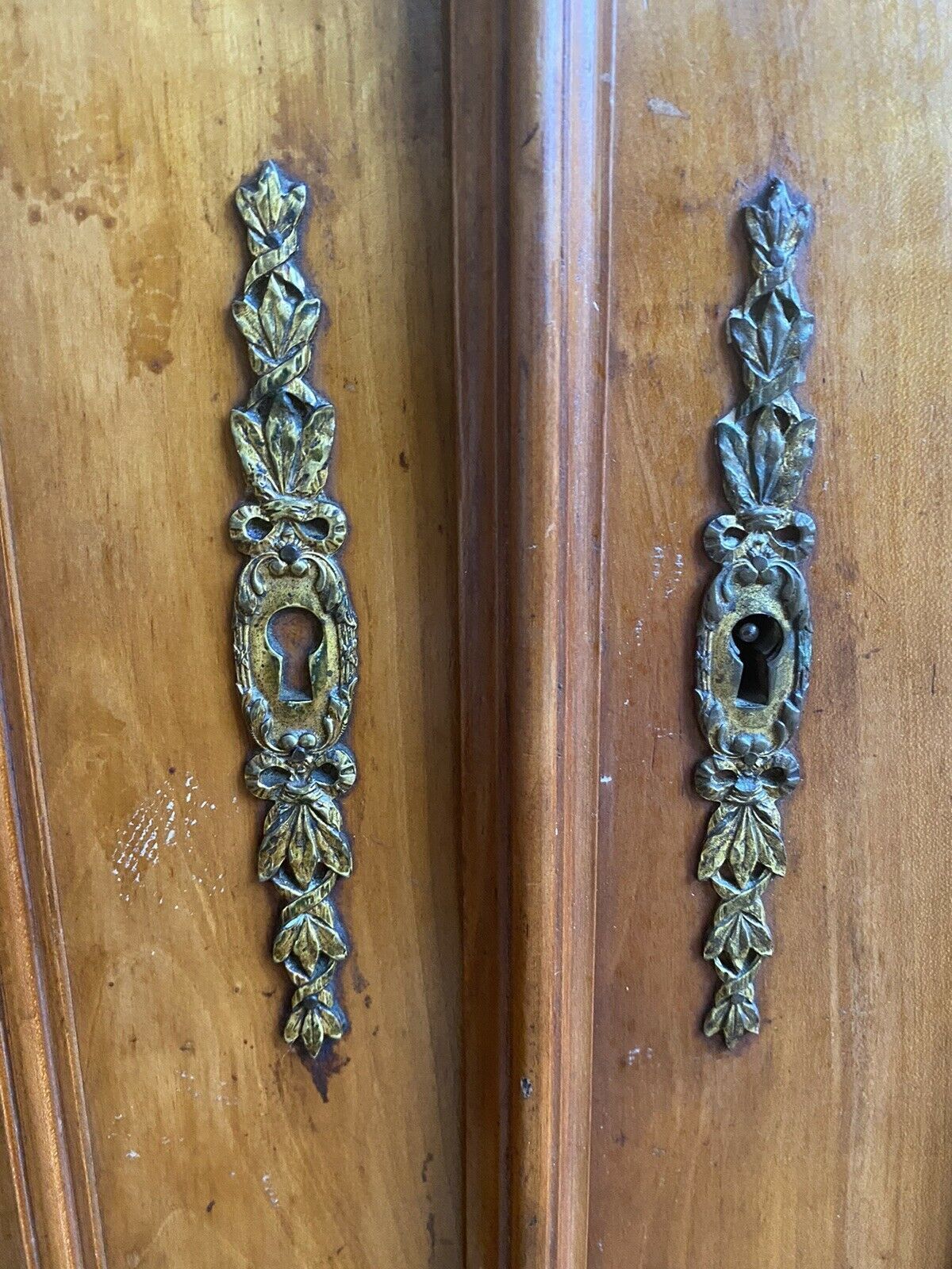 photo furniture Antique German Bieder Meyer Style Monumental Satinwood Carved Bookcase