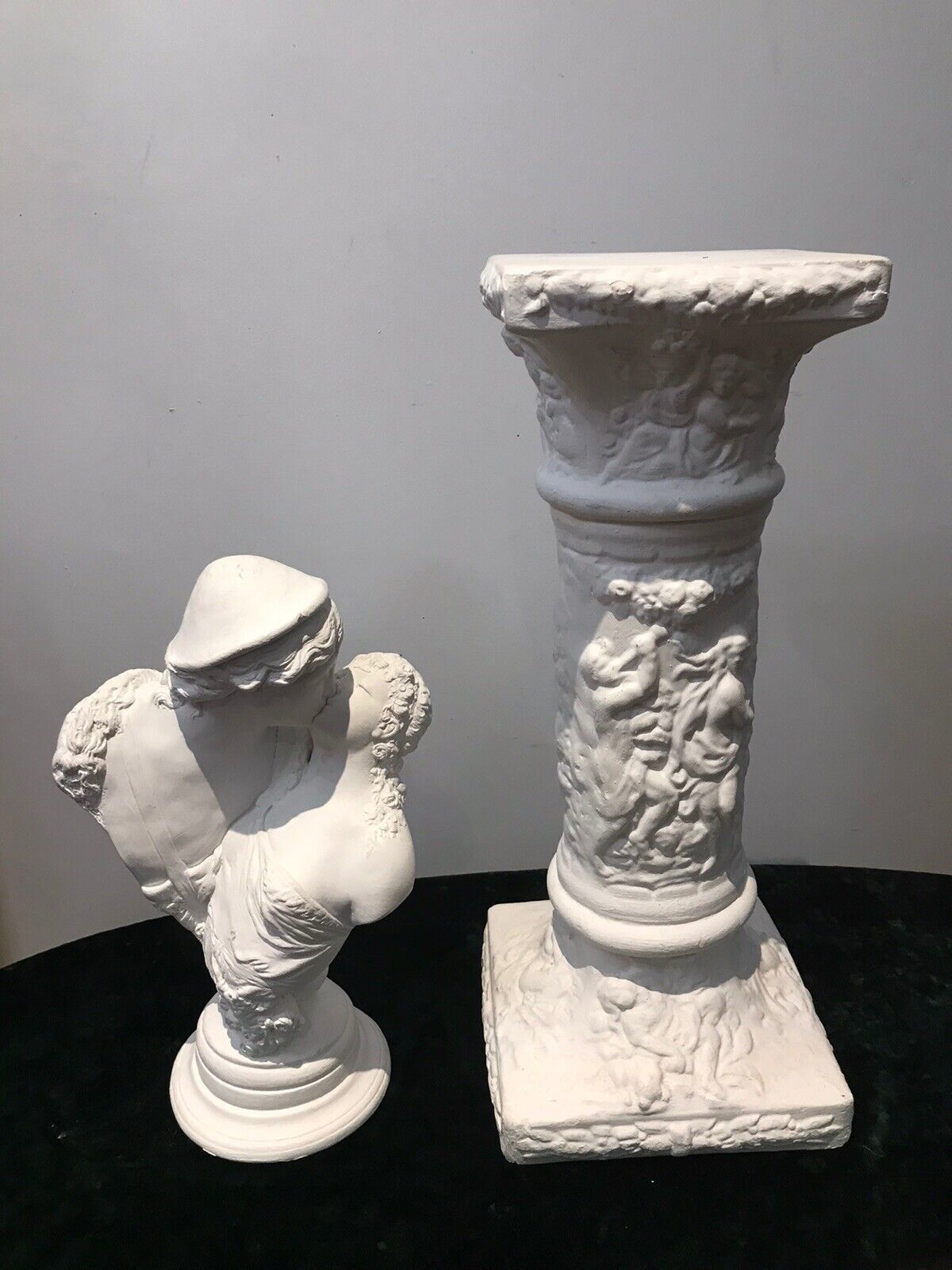 photo for sale Fine Italian Sculpture ‘Loves First Kiss’ On Ornate Plinth Signed By Artist