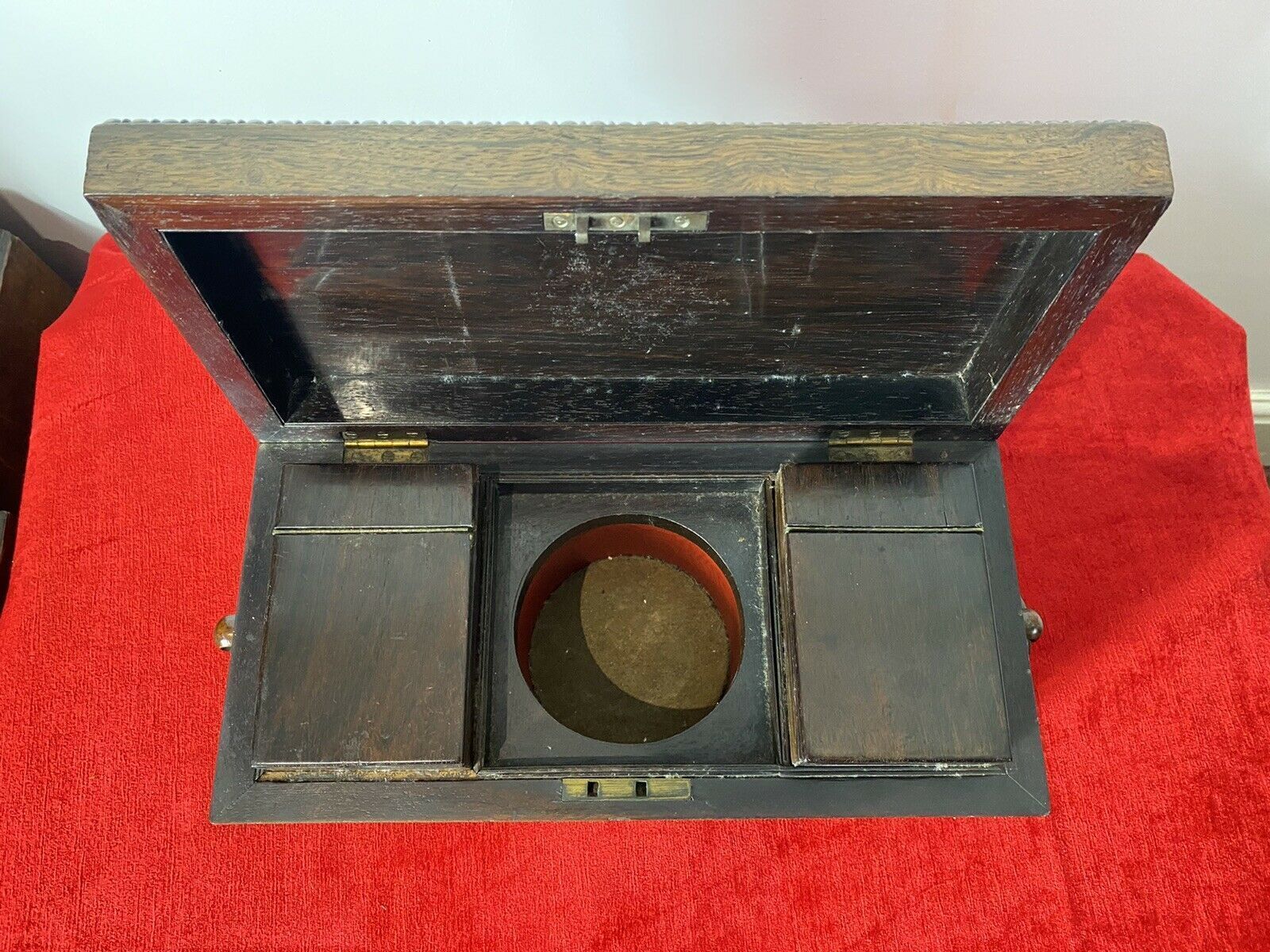 William Iiii Rosewood Sarcophagus Shaped Tea Caddy With Mother Of Pearl Inlay photo buy