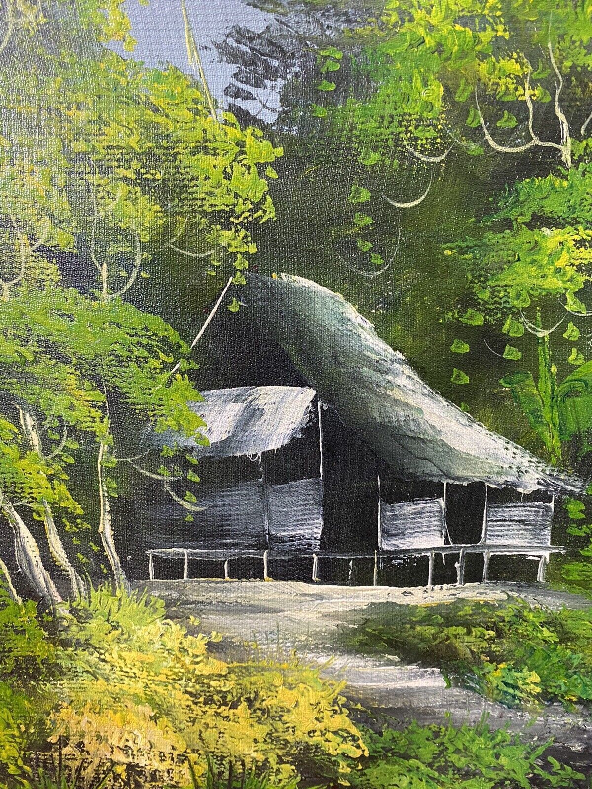 photo furniture 20th Century Indonesian Native Volcanic Settlement Landscape Oil Painting