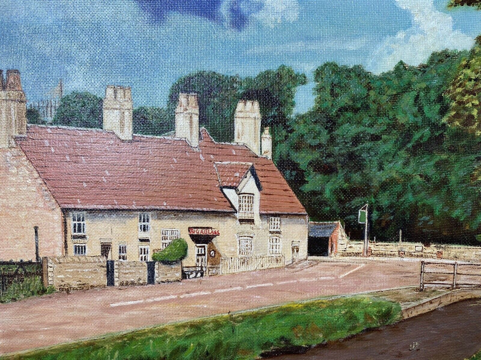 The Jug And Glass Pub Mansfield, England Modern Oil Painting By Artist L Davis photo vinterior