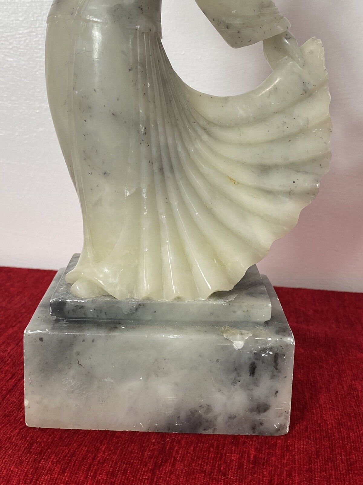19th Century Jade Figurine Of Chinese Qing Female With Queue Hairstyle On Plinth photo Home Decor