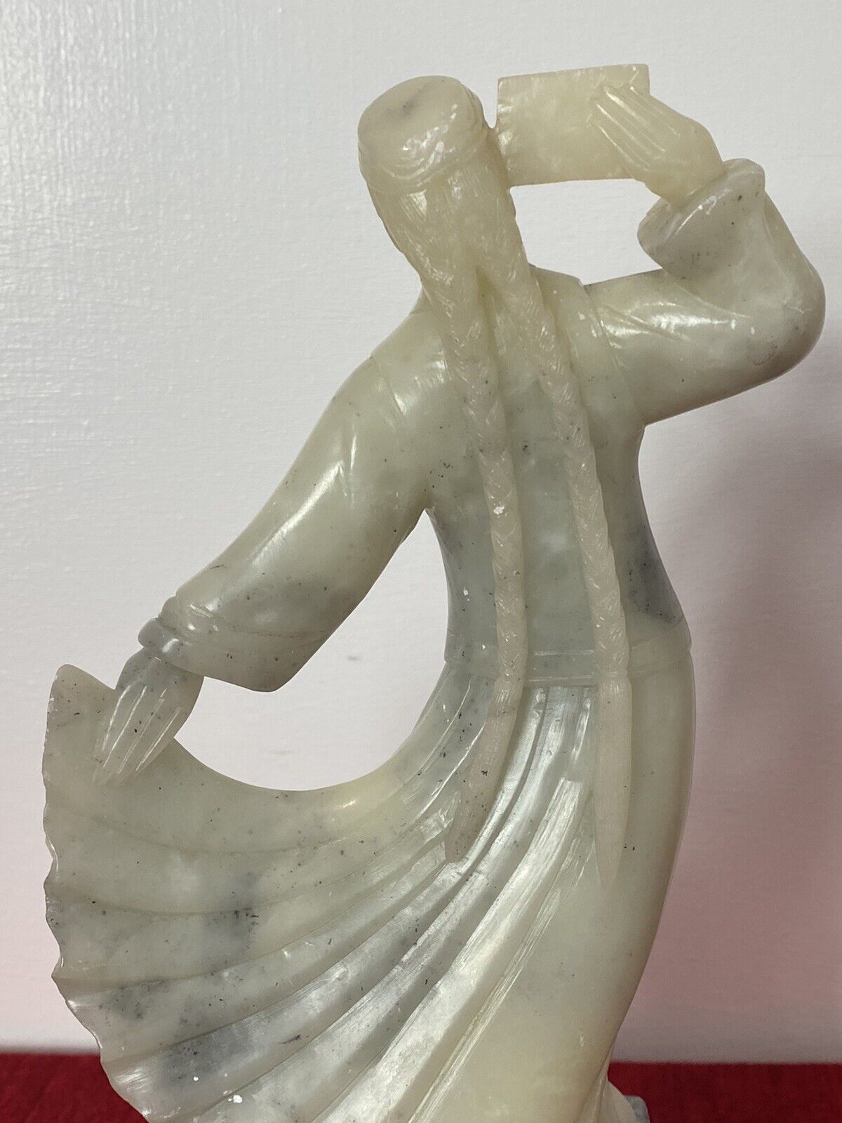 19th Century Jade Figurine Of Chinese Qing Female With Queue Hairstyle On Plinth photo buy