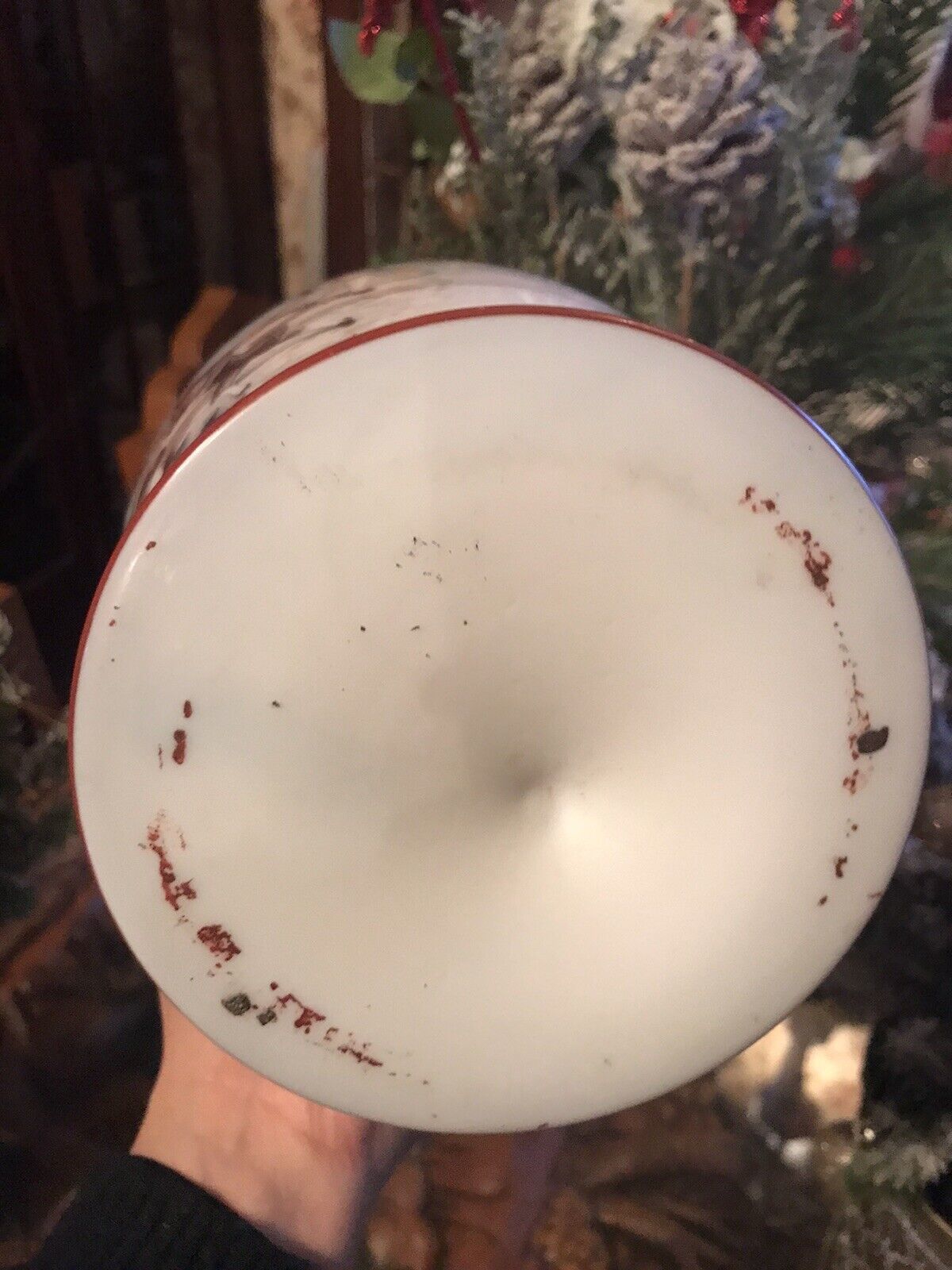 Impressive French Antique Opaque Glass Vase photo vintage