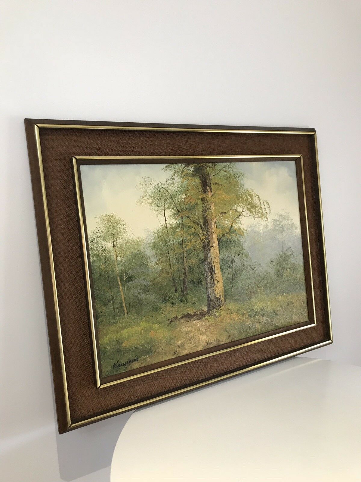 Dutch Woodland Scene Landscape Signed By The Artist Knupsnord photo vintage