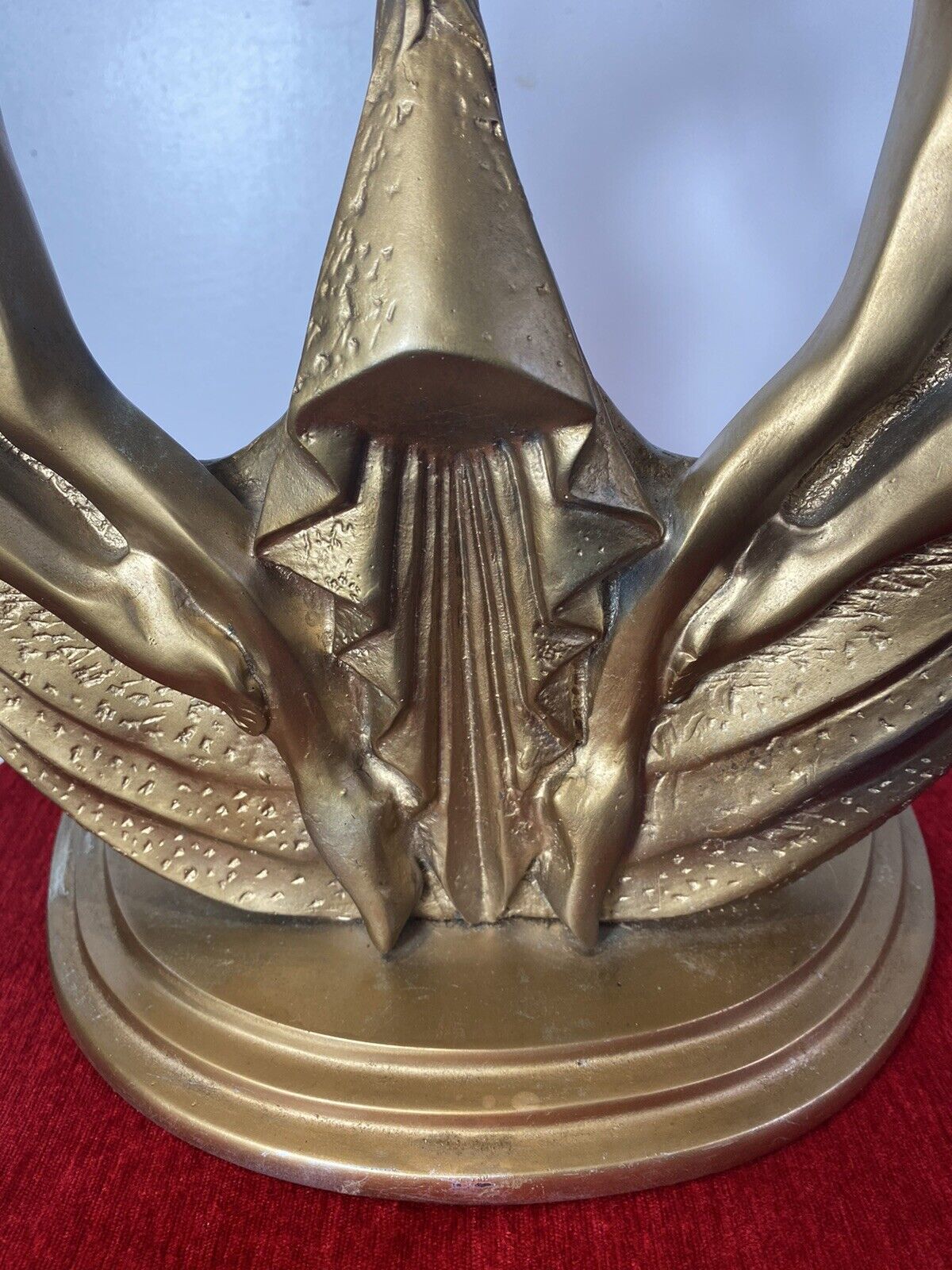 photo for sale Rare French Empire 1930’s Art Deco Gilt Mascot Sculpture Of Two Nymphs