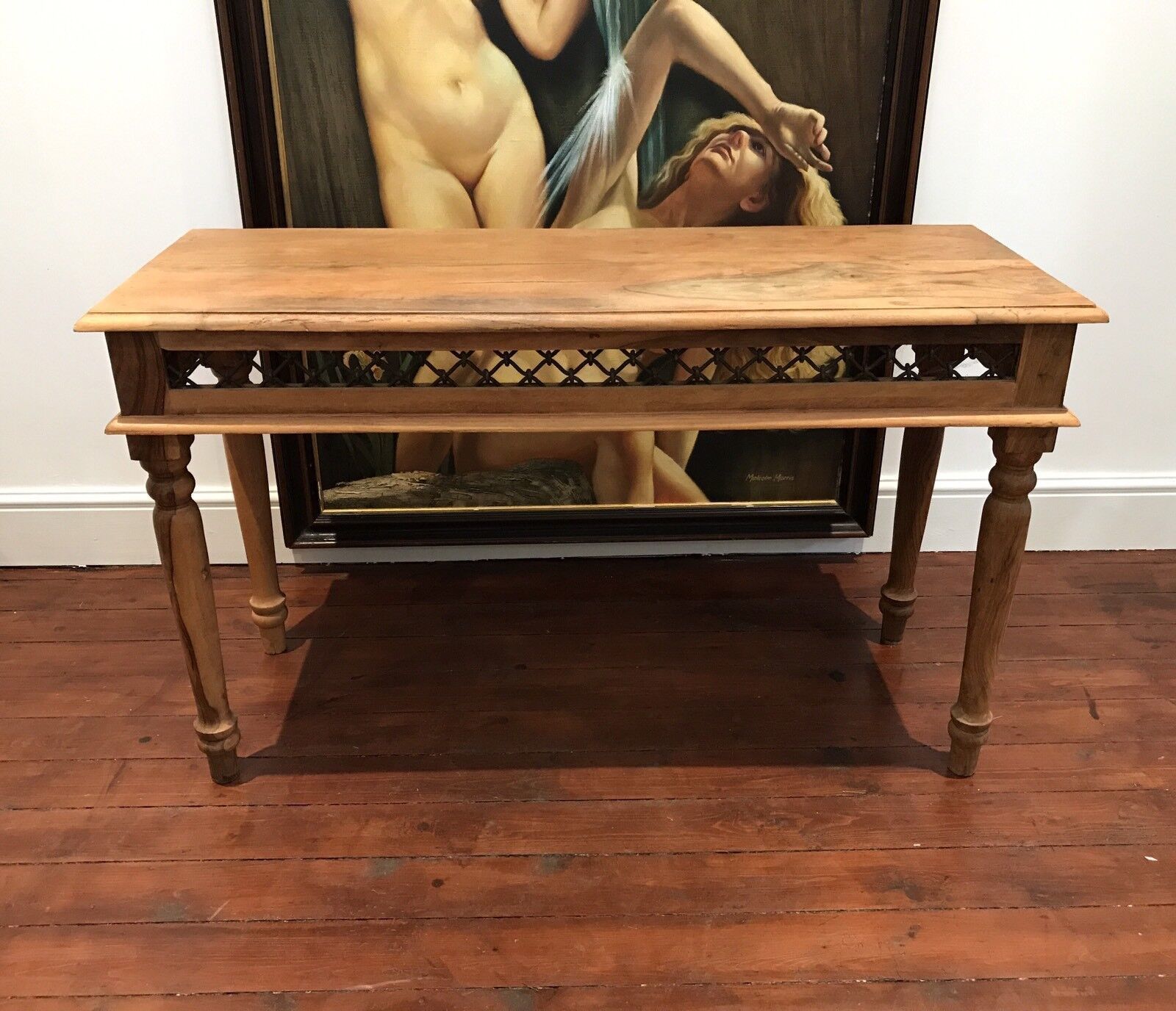 photo furniture Industrial Style Iron Lattice Work Console Table