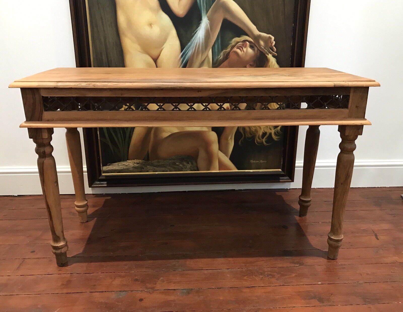 photo for sale Industrial Style Iron Lattice Work Console Table