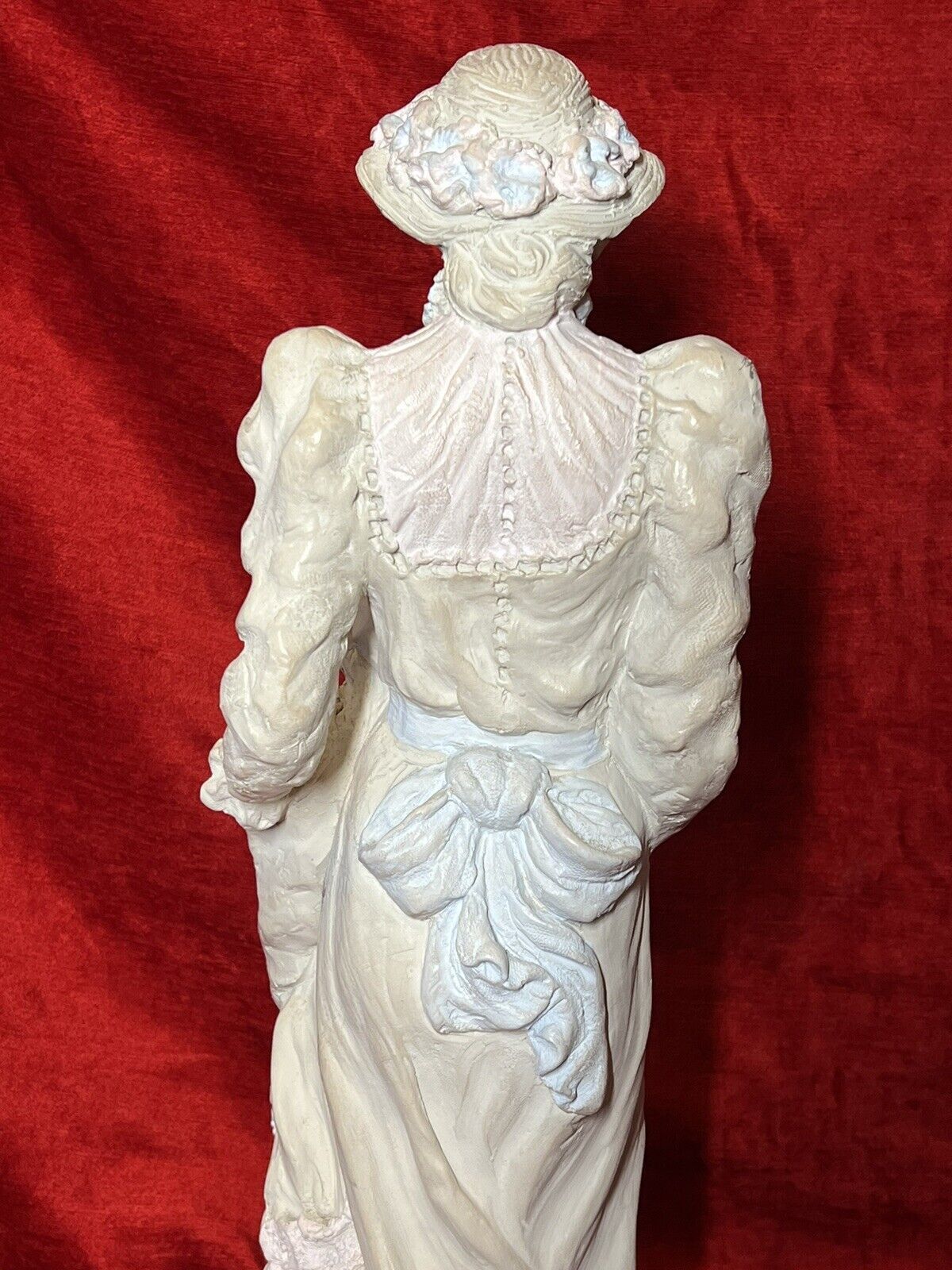photo for sale Alice Heath Chalkware Sculpture Of Victorian Embracing Mother & Daughter Signed
