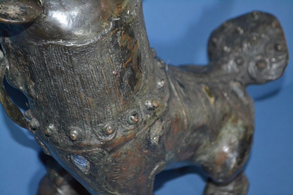 Large Early 19th Century Thai/Burmese Bronze And Mirrored Fo Lion, C 1820 photo buy