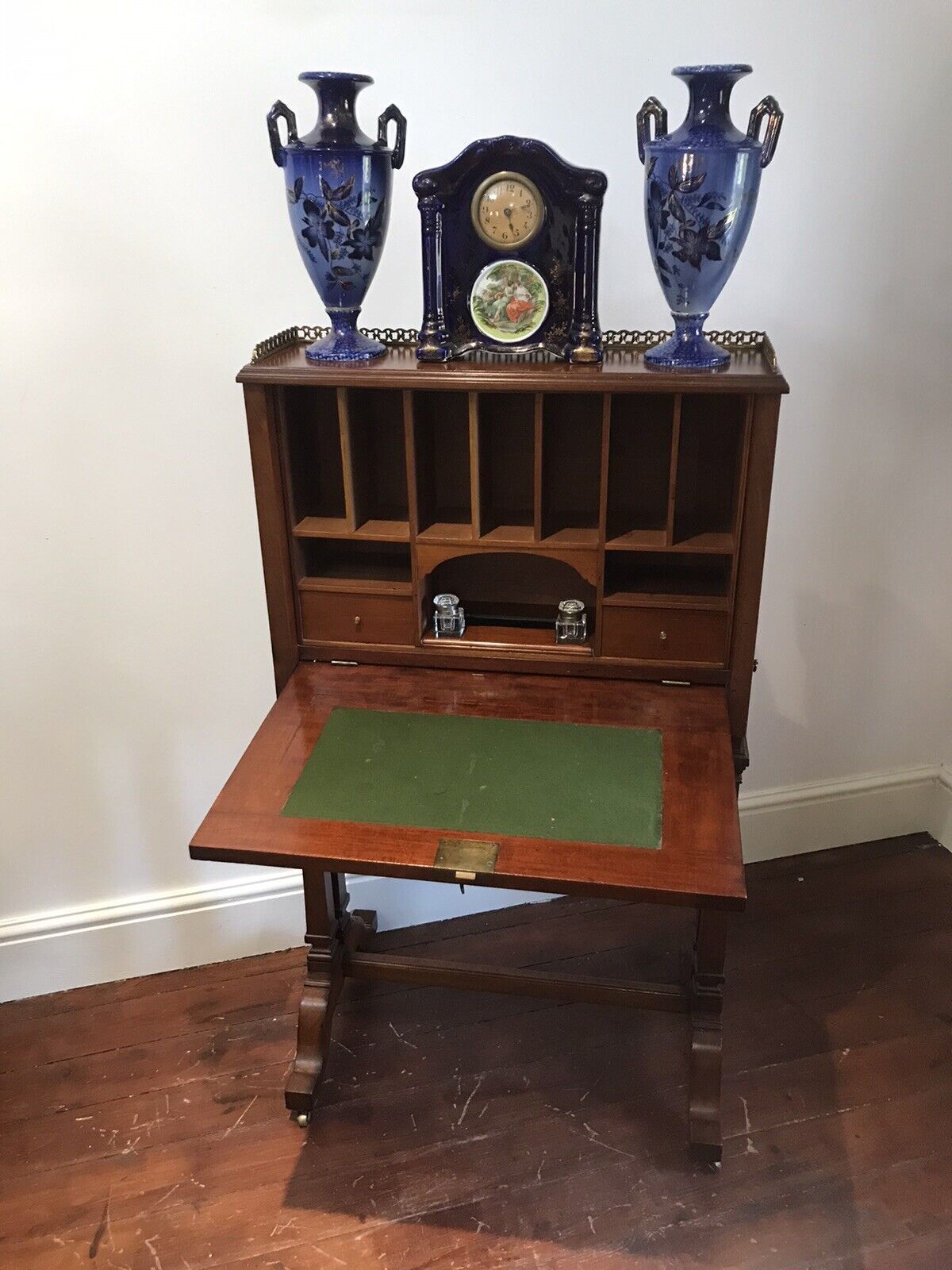 Fine Victorian Sheritan Style Escritoire On Stand
