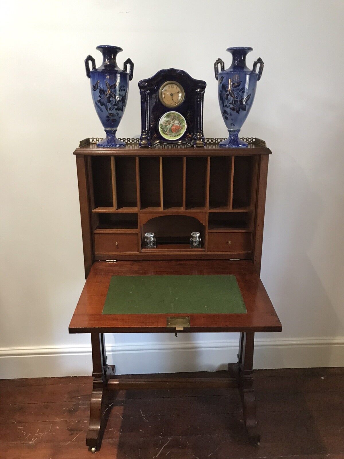Fine Victorian Sheritan Style Escritoire On Stand photo furniture