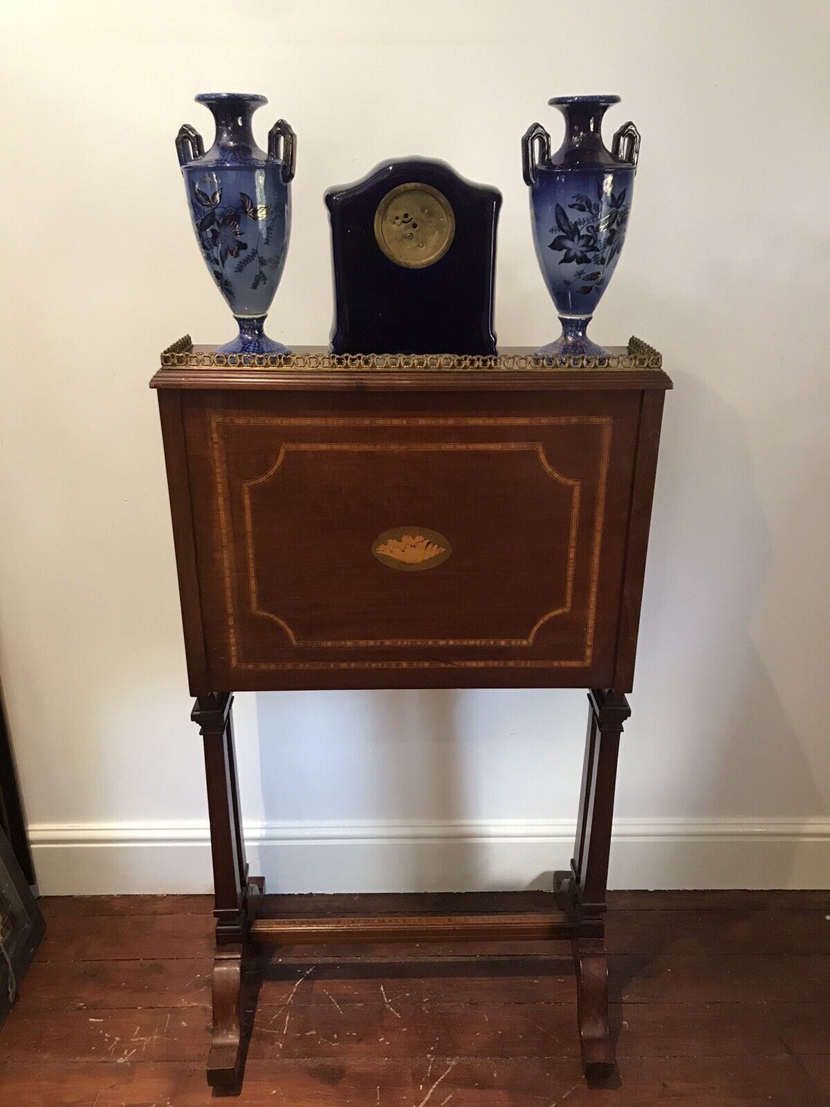 Fine Victorian Sheritan Style Escritoire On Stand photo vintage
