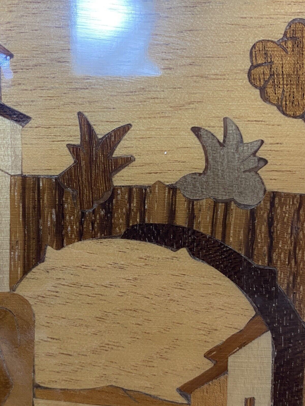 122.0 Pair Of Italian Landscapes Fruitwood Inlaid Sorrento Plaques photo