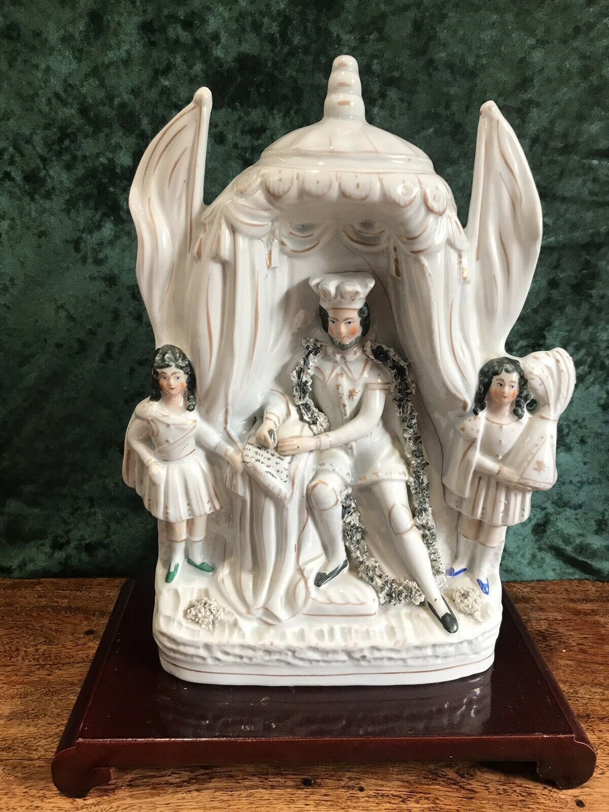 Rare Antique Staffordshire Figurine King John Of England Signing Magna Carter