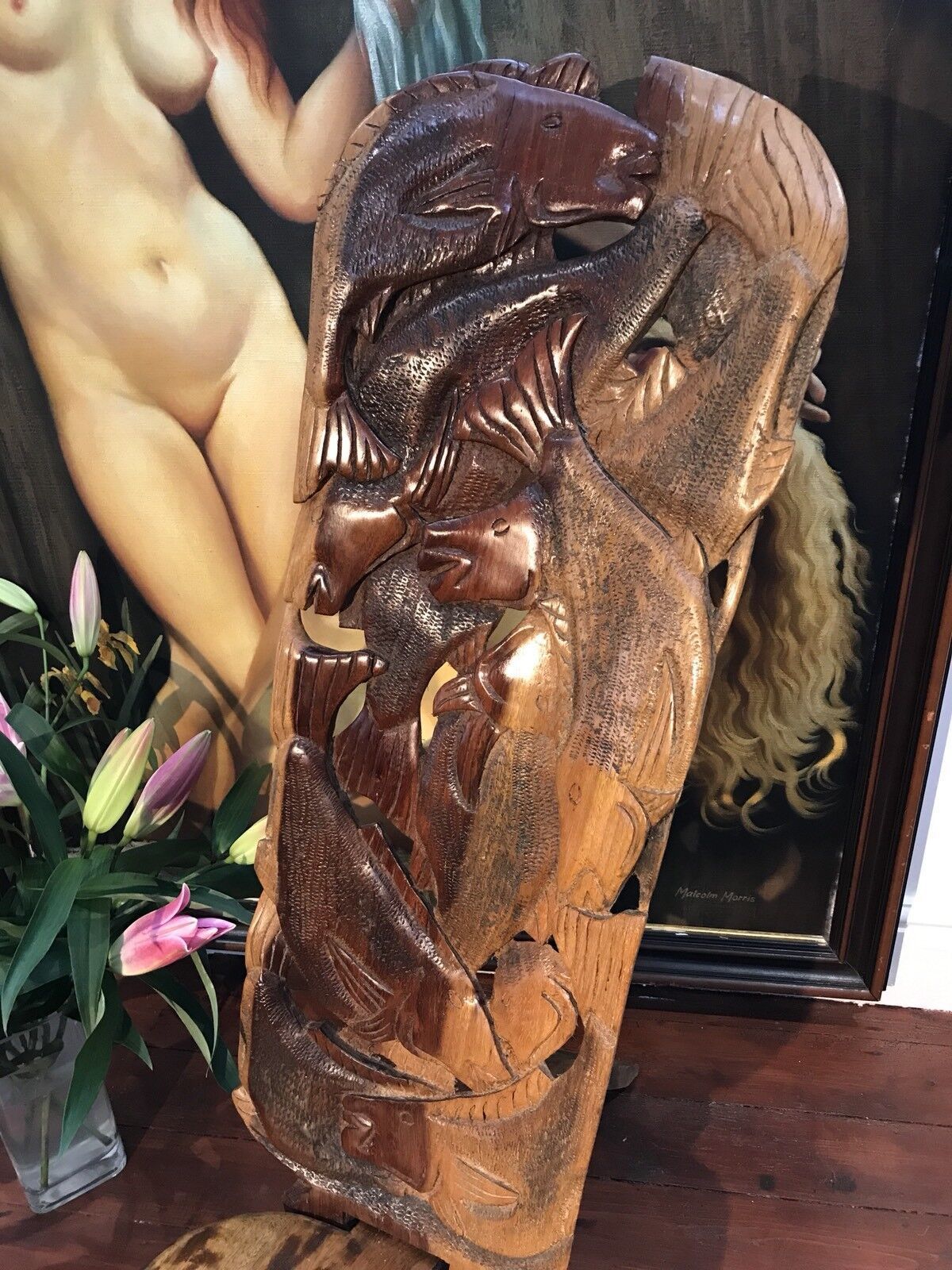 North African Tribal Native Carved Wood Chief Tains Story Telling Chair photo for sale