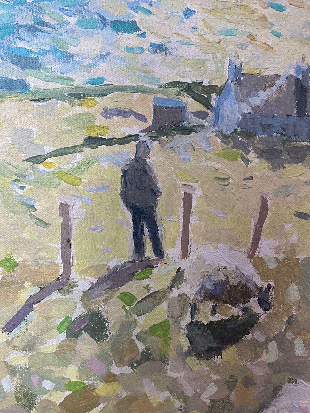 Irish 20c Contemporary Artist Simon Macleod Landscape Oil Painting On Canvas photo buy