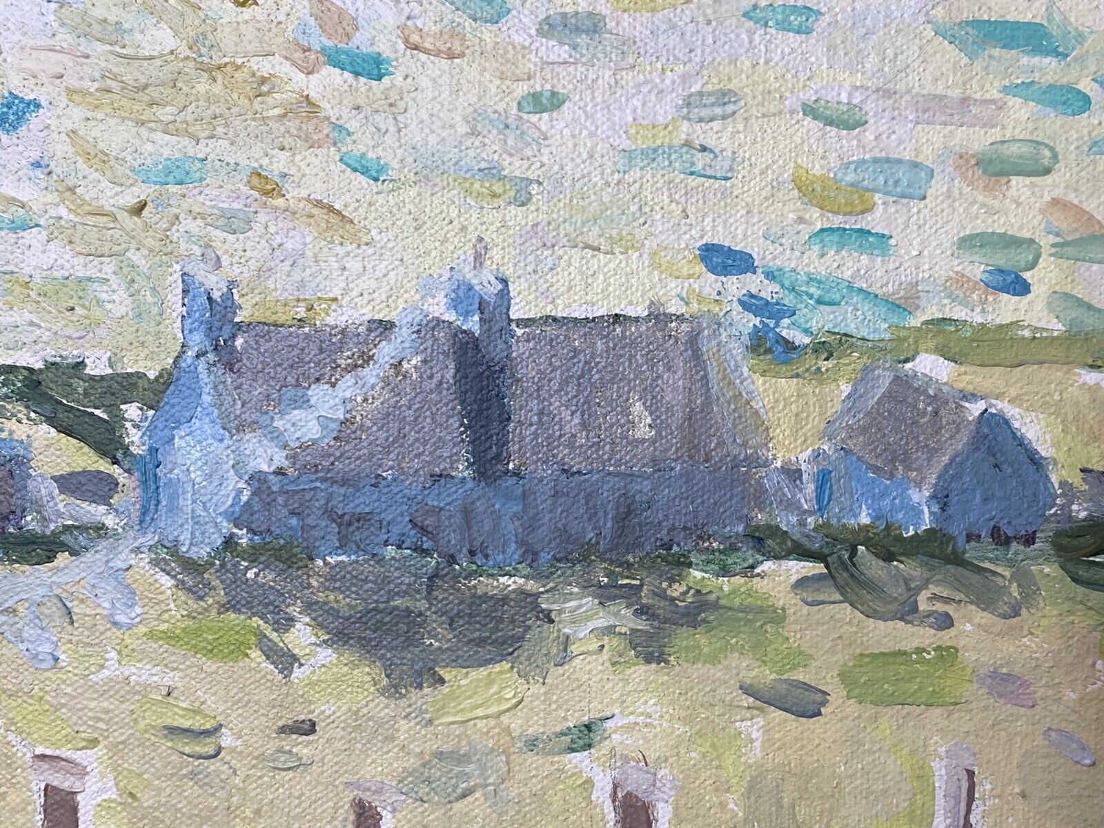 Irish 20c Contemporary Artist Simon Macleod Landscape Oil Painting On Canvas photo vintage