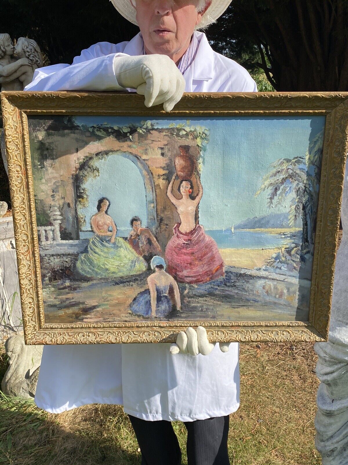 385.0 Spanish School Romantic Flamenco Dancers In Landscape Impressionist Oil Artwork photo