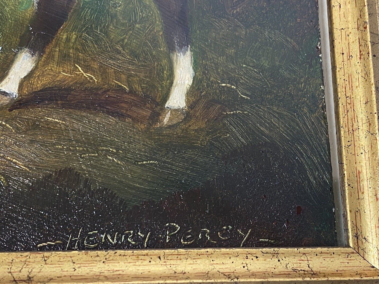 Fine Art Equine Minature Oil On Board By Renowned Artist Henry Percy photo buy