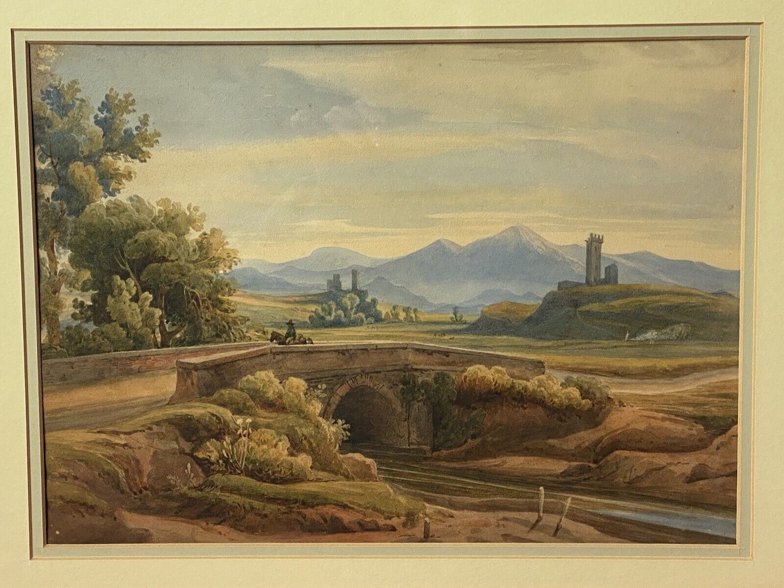 19c Aristocratic Castle Landscape Watercolour Painting By Lady Buetiau Hepburne photo vinterior