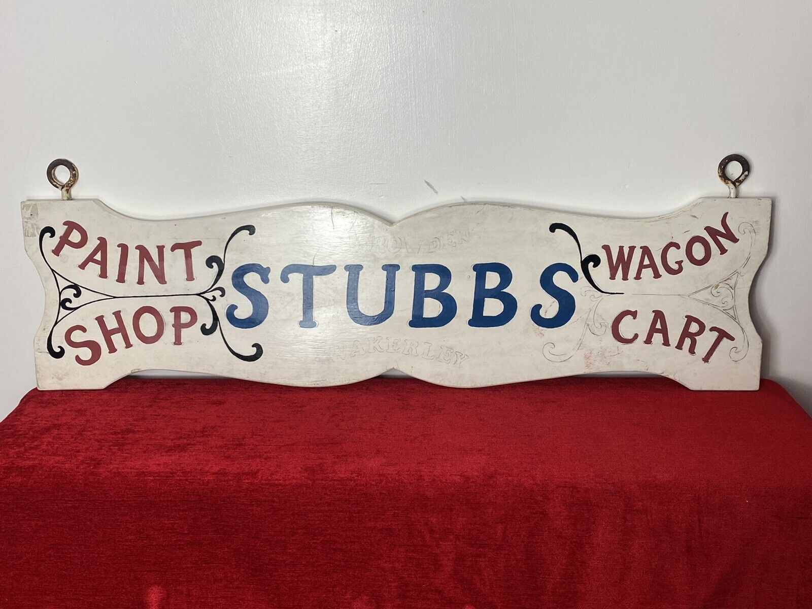 Vintage Stubbs Wakerley Wooden Hanging Paint Shop Sign