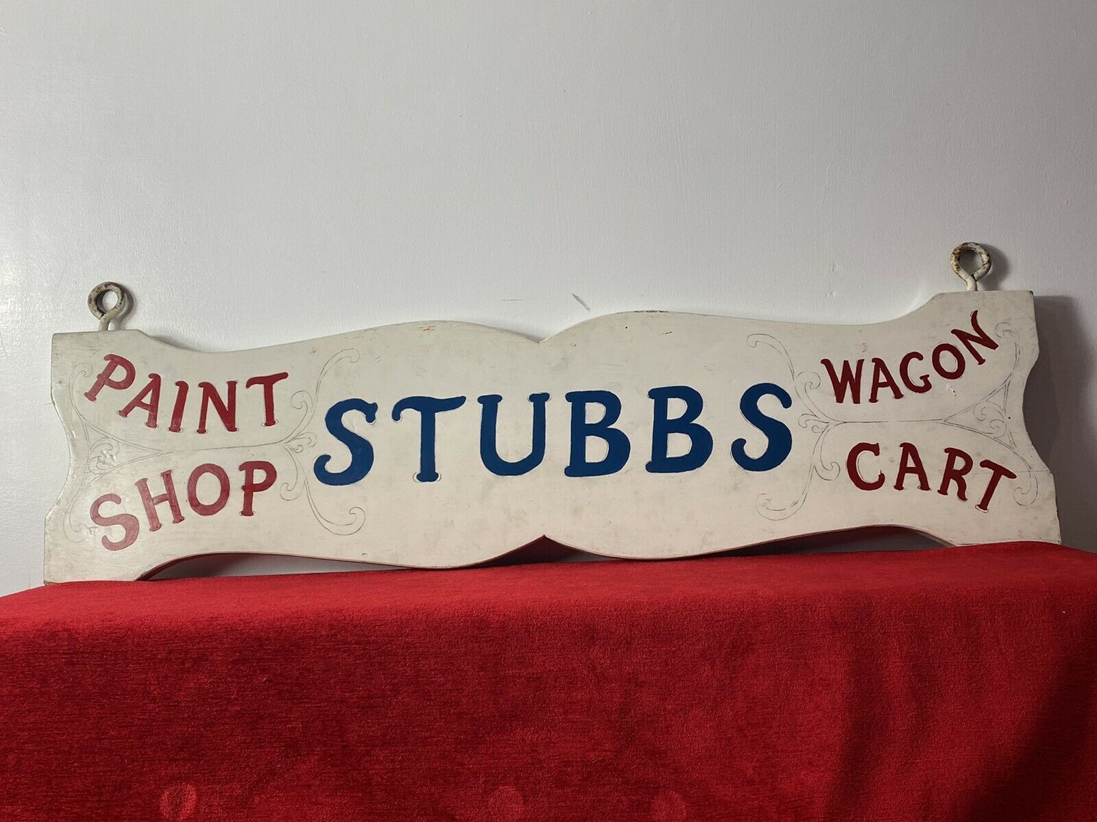 Vintage Stubbs Wakerley Wooden Hanging Paint Shop Sign photo for sale