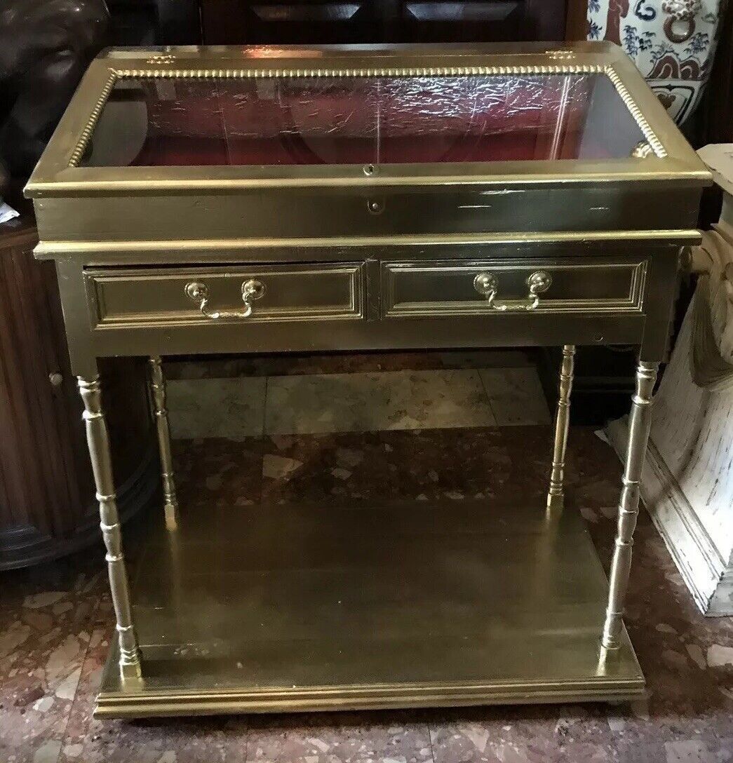 photo for sale Fine Vintage Elegance French Guiltwood Bijouterie Cabinet