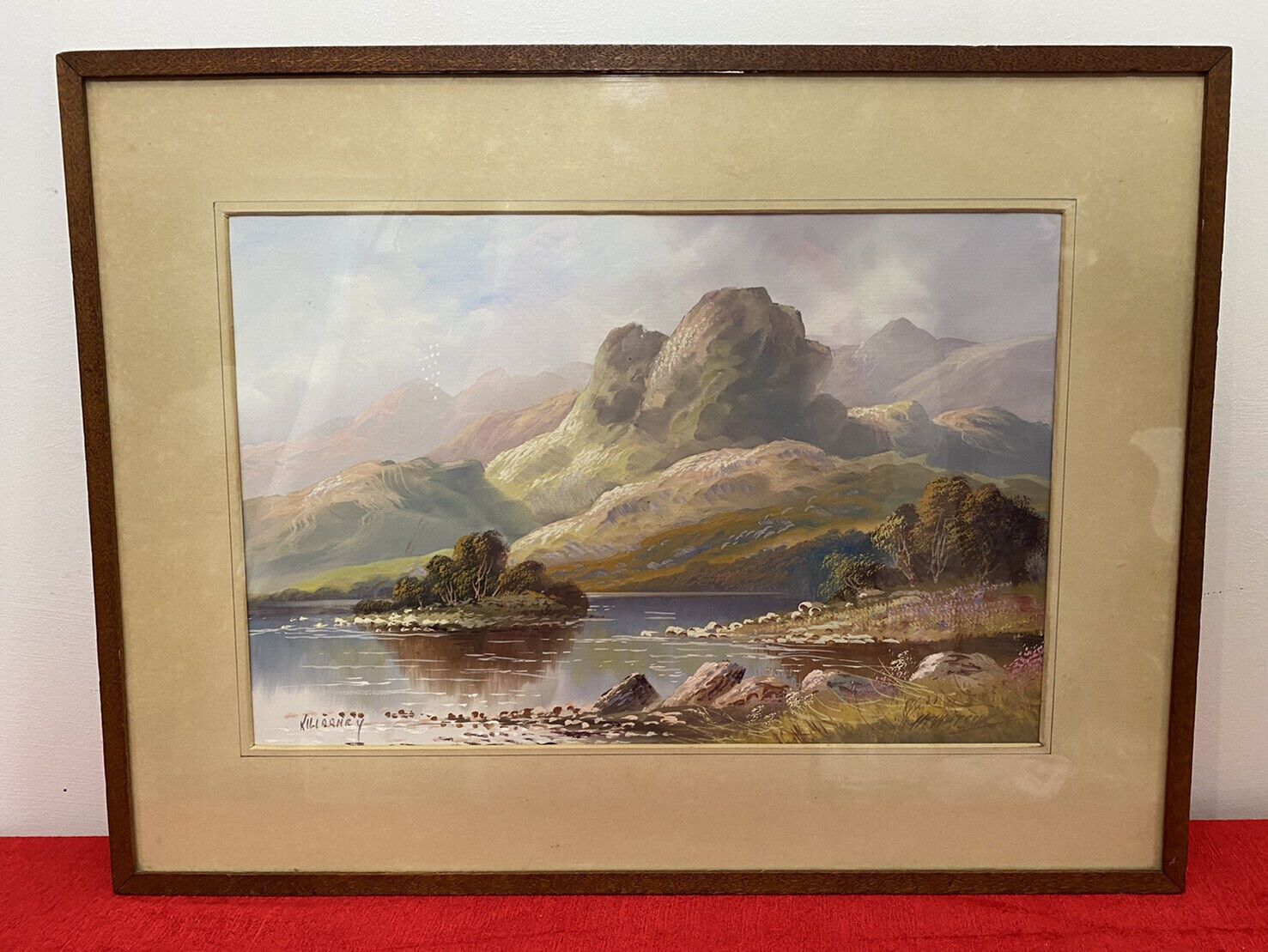 photo furniture Stunning Pair Of Glazed Gouache Impressionist Paintings By Artist H T Watson