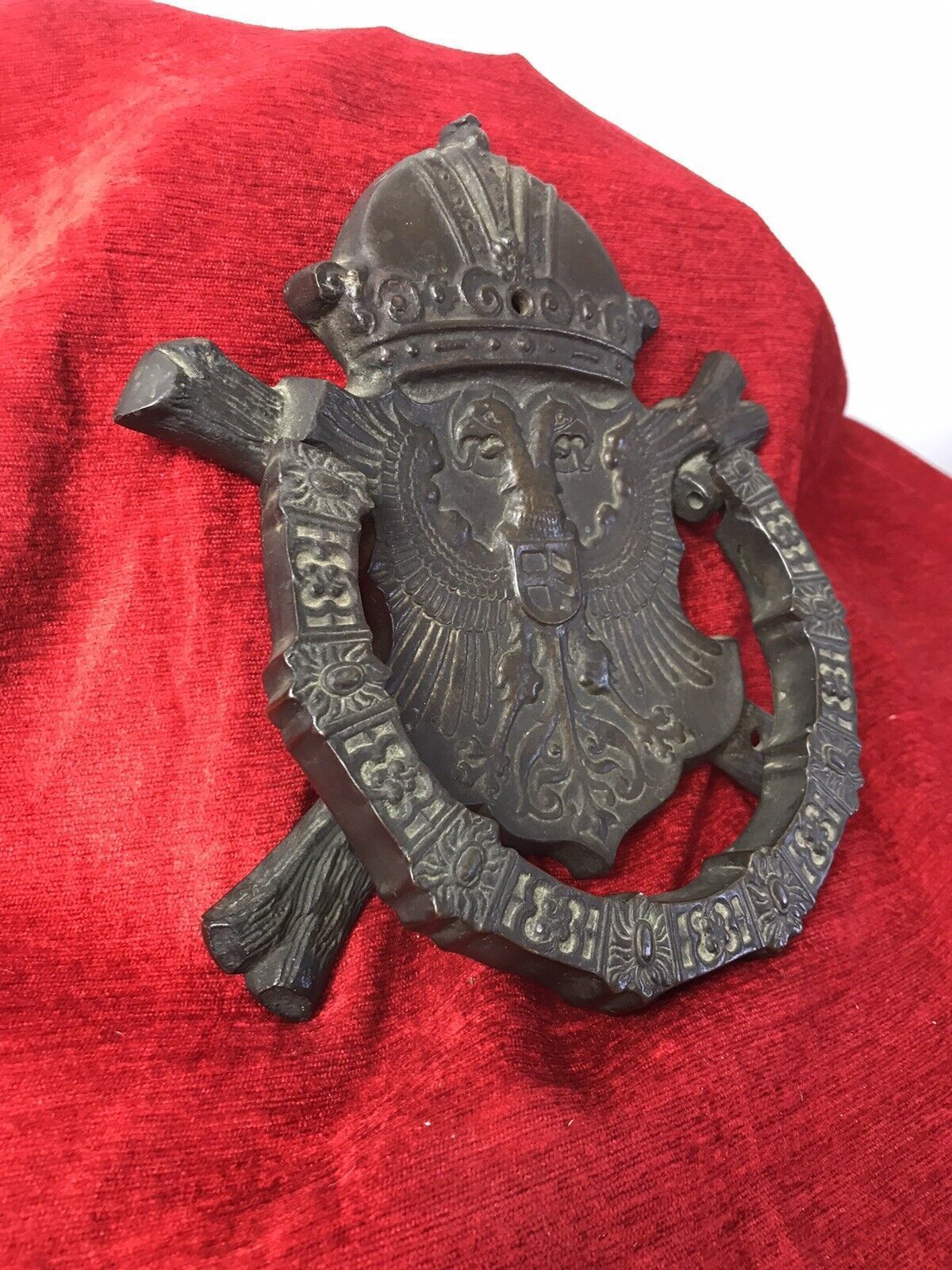 Fine Antique French 18th Century Bronze Noblemans Door Knocker photo for sale