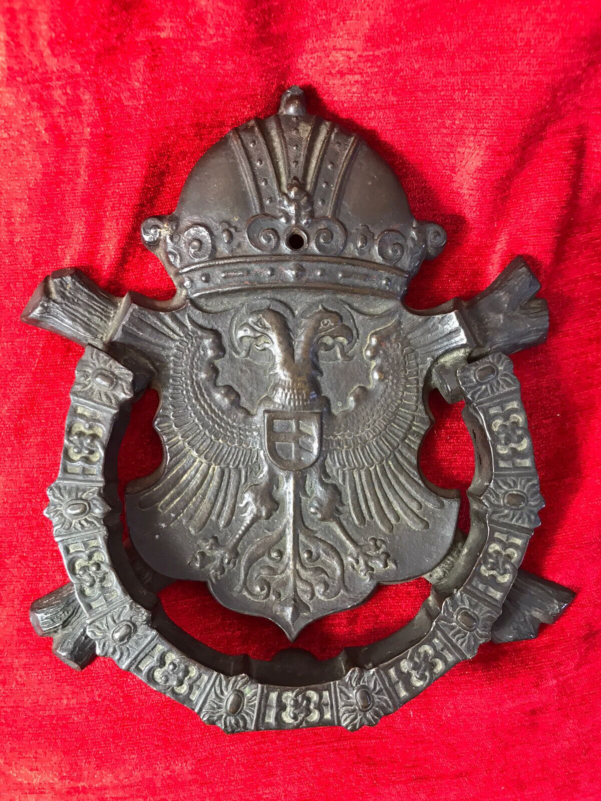 Fine Antique French 18th Century Bronze Noblemans Door Knocker photo Home Fixtures