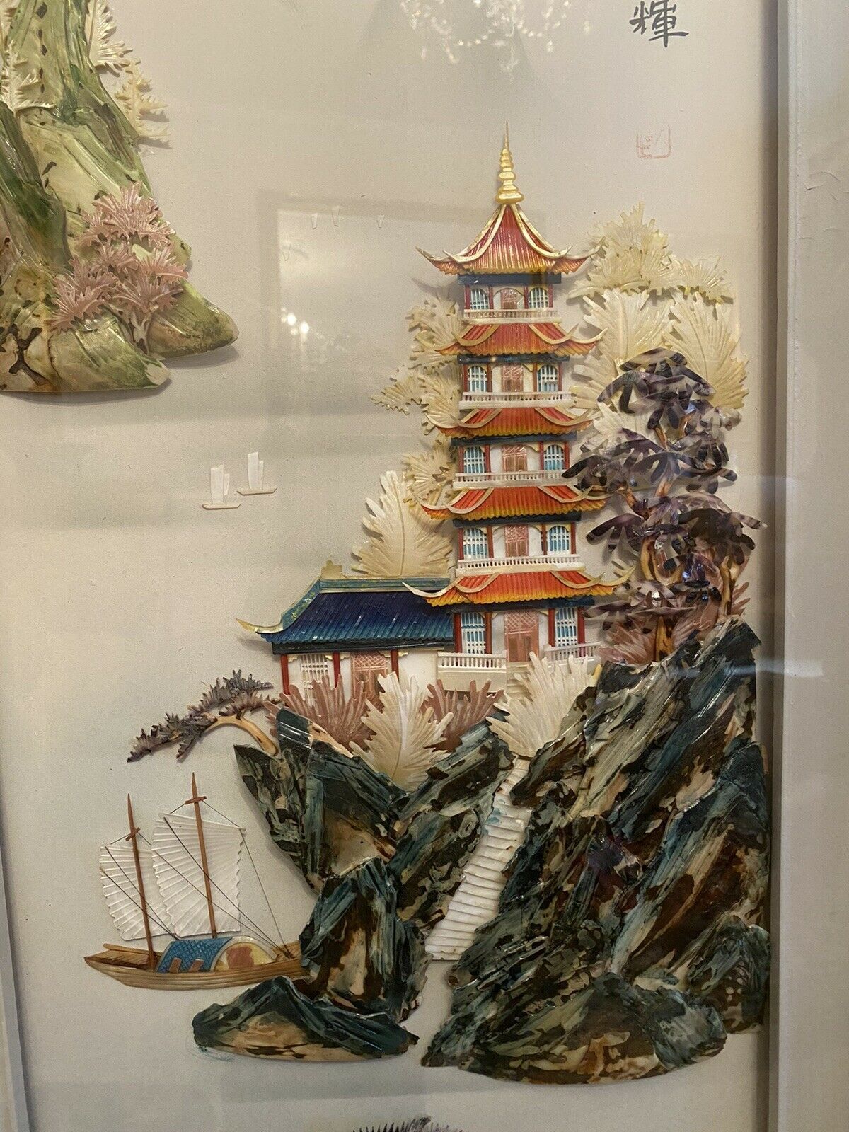 Fine Pair Of Japanese Shibayama Landscape Artworks Framed & Signed By Artist photo 895.0