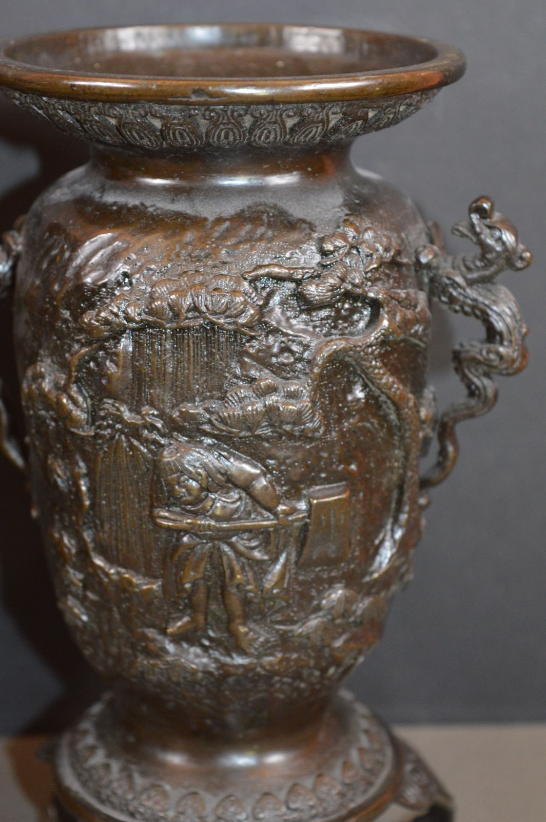 Fine Pair Japanese Bronze Vases, C1880 photo furniture